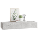 330265 Wall-mounted Drawer Shelf Concrete Grey 60x23,5x10cm MDF