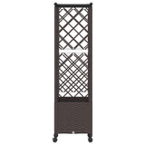 Raised Bed with Trellis and Roof Brown 124 x 40 x 142 cm PP 3423037