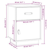 Bedside Cabinet Black 40x34x55 cm Solid Wood Pine 818313
