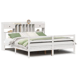 Bookcase Bed without Mattress White 180x200 cm Super King Solid Wood Pine 3321945