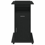 Podium with Drawer Black Oak 55 x 55 x 107 cm Engineered Wood 862299