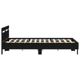 Bed Frame with Headboard Black oak 140 x 200 cm Engineered wood 3333947