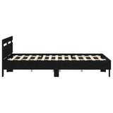 Bed Frame with LED Black Oak 140 x 200 cm Engineered Wood 3333947
