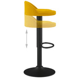 Bar Stools 2 pcs Yellow Velvet 333608