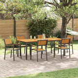 Garden Dining Set 7 pcs Black and brown 3284419