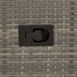 3 Piece Bistro Set with Cushions Grey Poly Rattan 365677