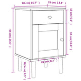 ZNTS Bedside Cabinet SENJA Rattan Look Brown 40x35x65 cm Solid Wood Pine 358013