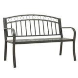 Garden Bench with Table Grey 120 cm Steel 319585