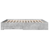 Bed Frame Concrete Grey Engineered wood, Plywood Super King 3280366