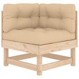 Corner Sofa with Cushions Solid Wood Pine 825422