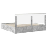 Bed Frame Concrete Grey 200 x 200 cm Engineered Wood 3411267