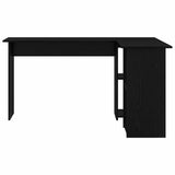 Desk with Shelf Black Oak 142 x 102 x 73 cm Engineered Wood 869291