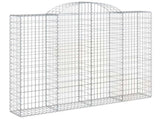 Arched Gabion Baskets 3 pcs 200x30x160/180 cm Galvanised Iron 3146174