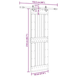 Sliding Door with Hardware Set 70x210 cm Solid Wood Pine 3332724
