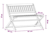 Children Bench 1 -Seater 61 x 38 x 57 cm Solid Eucalyptus Wood 42032415