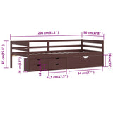 Bed Frame with Storage without Mattress Dark Brown 90x200 cm 322059