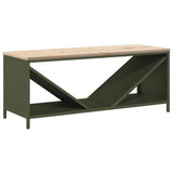 Firewood Rack with Wooden Top Olive Green 100.5x35.5x40 cm 864258