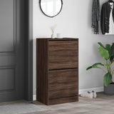 Shoe Cabinet with 2 Flip-Drawers Brown Oak 60x42x108 cm 3214391