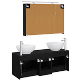 Bathroom Furniture Set 4 pcs Black Oak 3406976