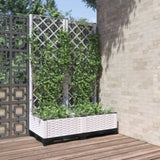 Garden Planter with Trellis White 80x40x121.5 cm PP 153281