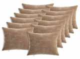 Cushion Cover 12 pcs HEERLEN Brown 40 x 40 cm Chenille Fabric 908517