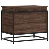 Storage Box with Lid Brown Oak 60x40x51.5 cm Engineered Wood 848798