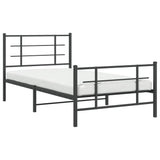 Bed Frame Black Powder-coated steel Single Bed Frame 355574