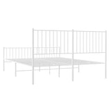 Metal Bed Frame without Mattress with Footboard White 150x200cm 350951