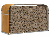Log Holder Wood Look 120x45x100 cm Galvanised Steel 364583