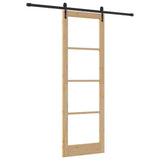 Sliding Door Natural and Black 78 x 232 cm 3332387