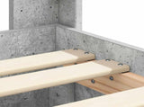 Bed Frame with Storage and Headboard Concrete Grey 90 x 190 cm 3413986