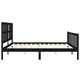 Bed Frame without Mattress Black 200x200 cm Solid Wood Pine 3192255