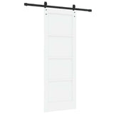 Sliding Door 73.5 x 198.5 cm Engineered Wood White and Black 3449956