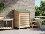Garden Shed with Roof Natural 59 x 56 x 113.5 cm Solid Fir Wood 42033452