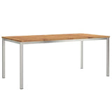 Garden Dining Set 5 pcs Solid Acacia Wood and Stainless Steel 3334777