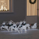LED Reindeers 7 pcs White Fabric 3385892