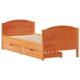 Bed Frame without Mattress Wax Brown 90x200 cm Solid Wood Pine 3301808