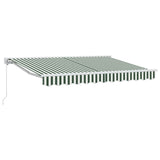 Manual Retractable Awning Green and White 3.5 x 2.5 m 3420248