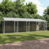 Dog Cage with Roof Silver 800 x 200 x 256 cm Steel and PE 3368300
