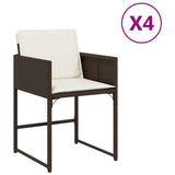 Garden Chairs with Cushions 4 pcs Brown Poly Rattan 365003