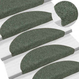 Stair Mats Self-adhesive 30 pcs 56x17x3 cm Green Half Round 3365690
