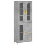 Highboard Concrete Grey 69.5x34x180 cm Engineered Wood 3198589
