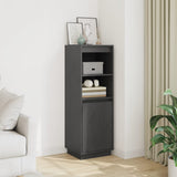 Highboard Grey 37x34x110 cm Solid Wood Pine 813517