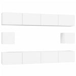 ZNTS 6 Piece TV Cabinet Set White Engineered Wood 3114366