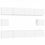 ZNTS 6 Piece TV Cabinet Set White Engineered Wood 3114366