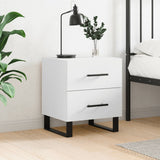 Bedside Cabinet White 40x35x47.5 cm Engineered Wood 827356