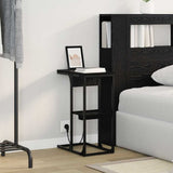 Bedside Cabinet Black Oak 41.5 x 26 x 60.5 cm Engineered Wood 859590