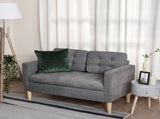 Modern 2 Seater Sofa with Hidden Storage, 117cm Tufted Cotton Couch with Wood Legs, Compact Loveseat T3398P343492