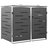 Double Wheelie Bin Shed 138x77.5x115 cm Stainless Steel 149555