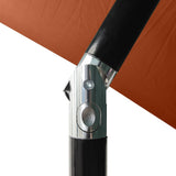 313791 Garden Parasol with LEDs and Steel Pole Terracotta 2x3 m